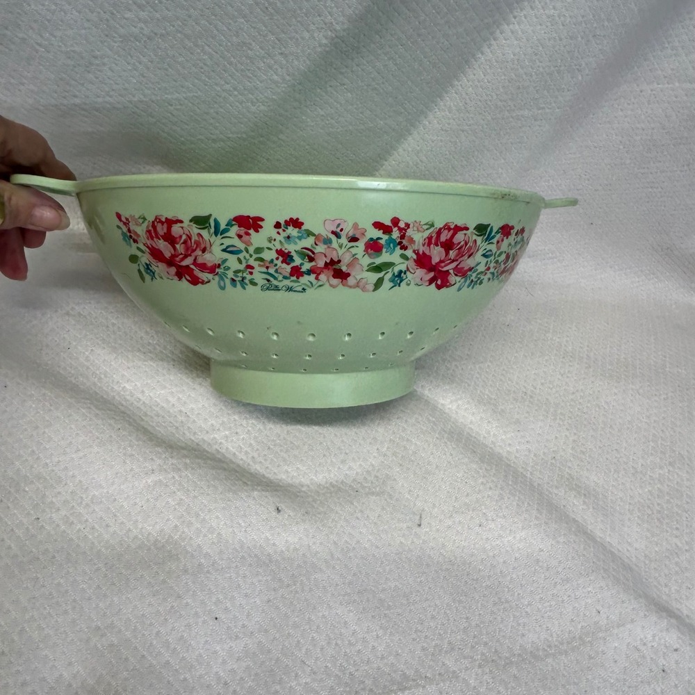 The Pioneer Woman Mint Green Floral Melamine Colander Strainer With Handles